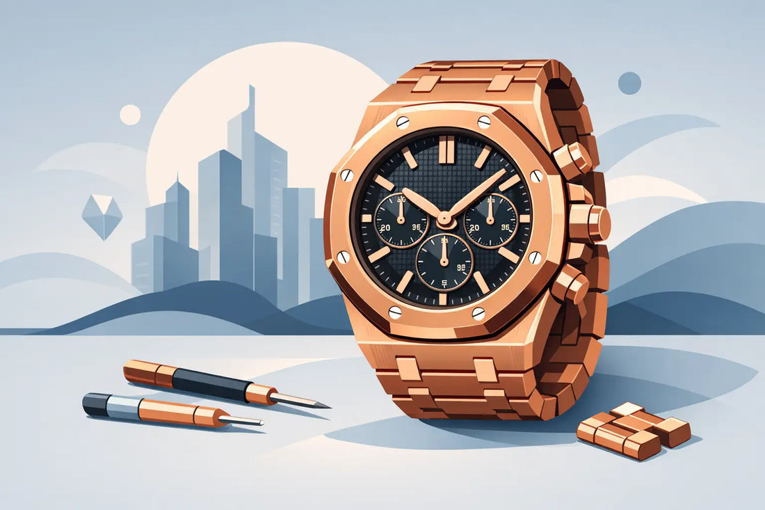 Seiko Mod Royal Oak Chronograph Rose Gold