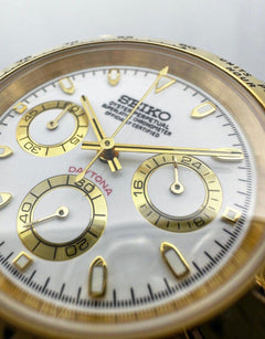 Seiko Daytona Mod Gold White Dial