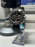 Seiko Daytona Mod Stainless Steel Case Godzilla Black Arabic Dial