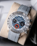 Seiko Daytona Mod Blue Dial Red Subdial Transparent Case