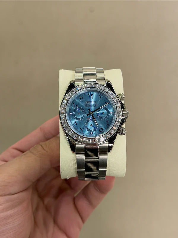 Seiko Mod Daytona Blue Arabic Diamond