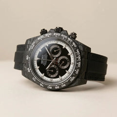Seiko Daytona Mod Carbon Fibre Case Black and White Dial