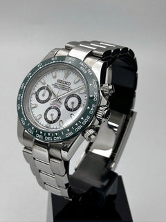 Seiko Daytona Mod Stainless Steel Case White Hulk Dial
