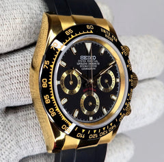 Seiko Daytona Mod Gold Black Dial