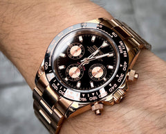 Seiko Daytona Mod Rose Gold Black Dial
