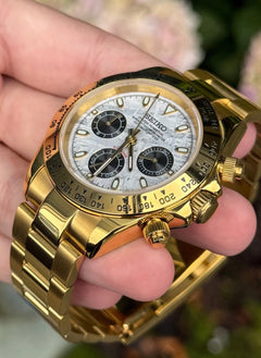 Seiko Daytona Mod Gold Case Meteorite Dial