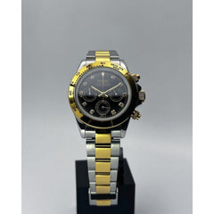 Seiko Daytona Mod Black Dial Diamonds Two-Tone