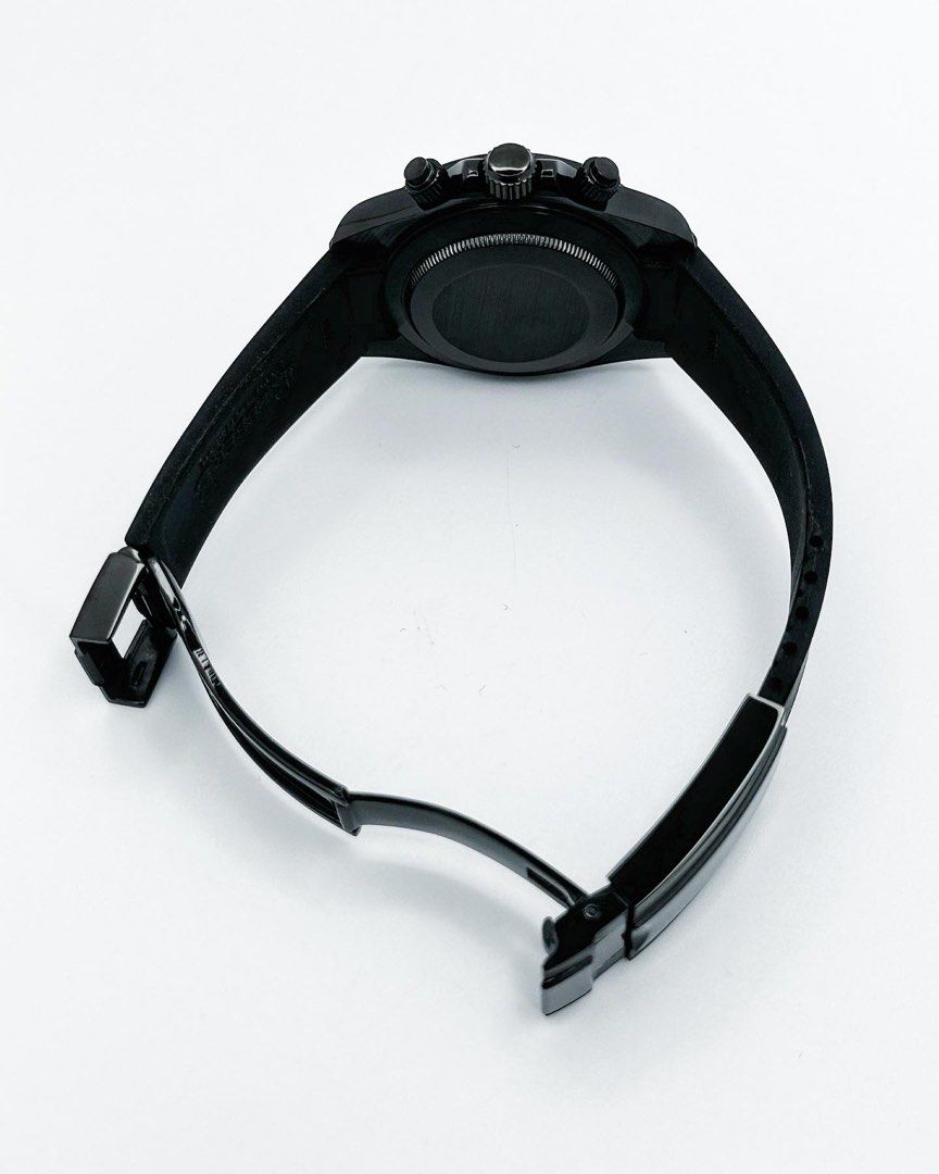 Seiko Daytona Mod Black Case Rainbow Bezel Black Dial