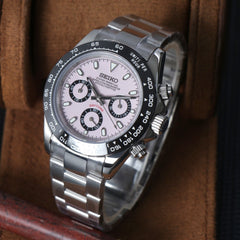 Seiko Daytona Mod Steel Blush Pink Dial