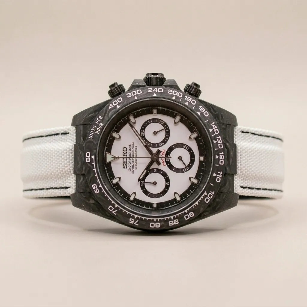 Seiko Daytona Mod Carbon Fiber Case Panda Dial