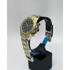 Seiko Daytona Mod Black Dial Diamonds Two-Tone