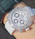 Seiko Daytona Mod Acrylic Transparent Case White Panda Dial