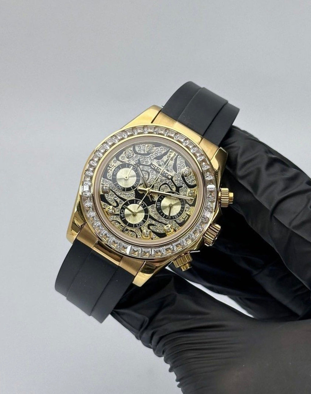Seiko Daytona Mod Gold Case Eye of the Tiger Dial