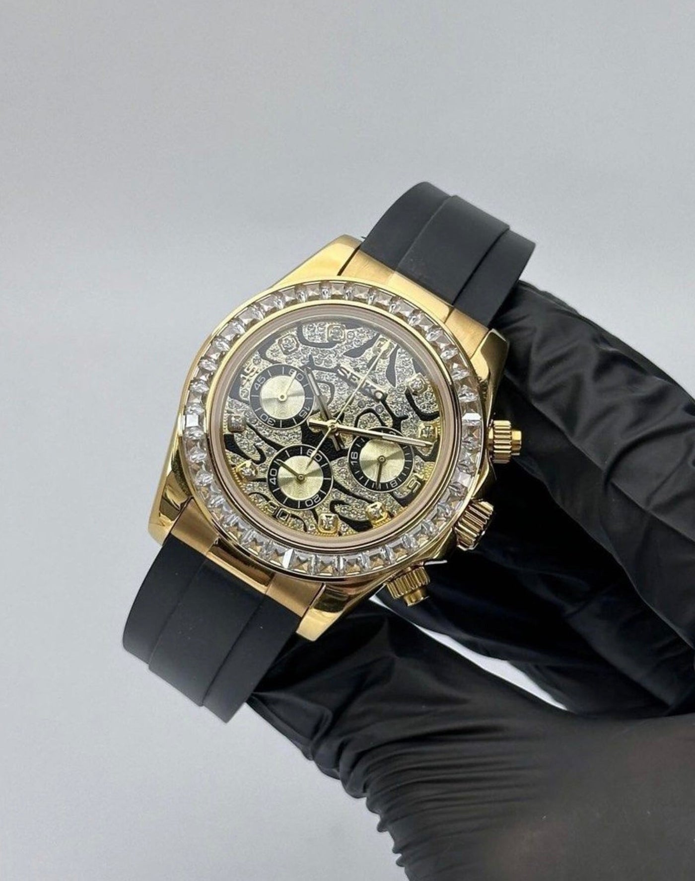 Seiko Daytona Mod Gold Case Eye of the Tiger Dial