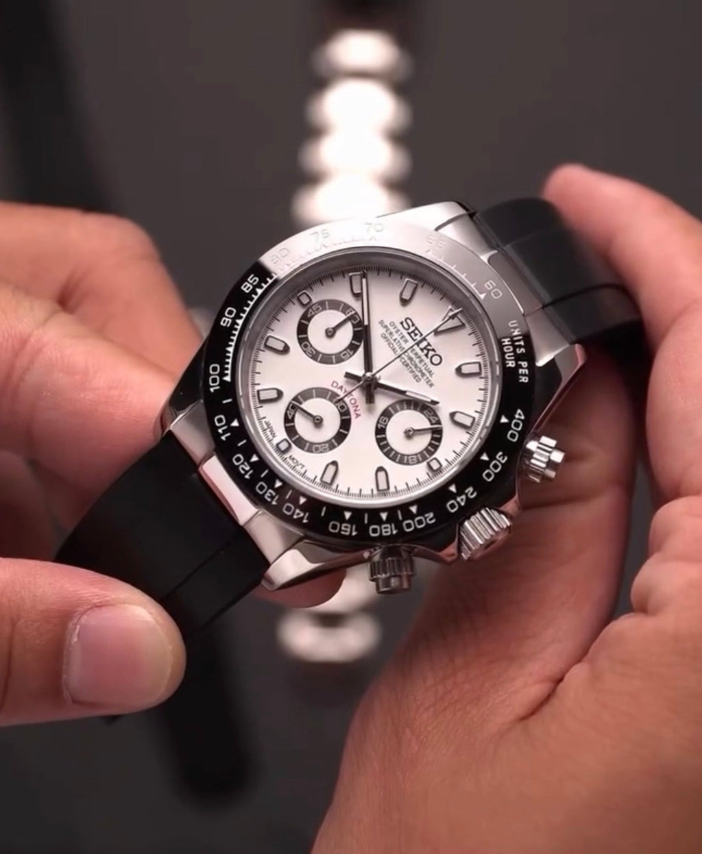 Seiko Daytona Mod Panda Oyster-Flex