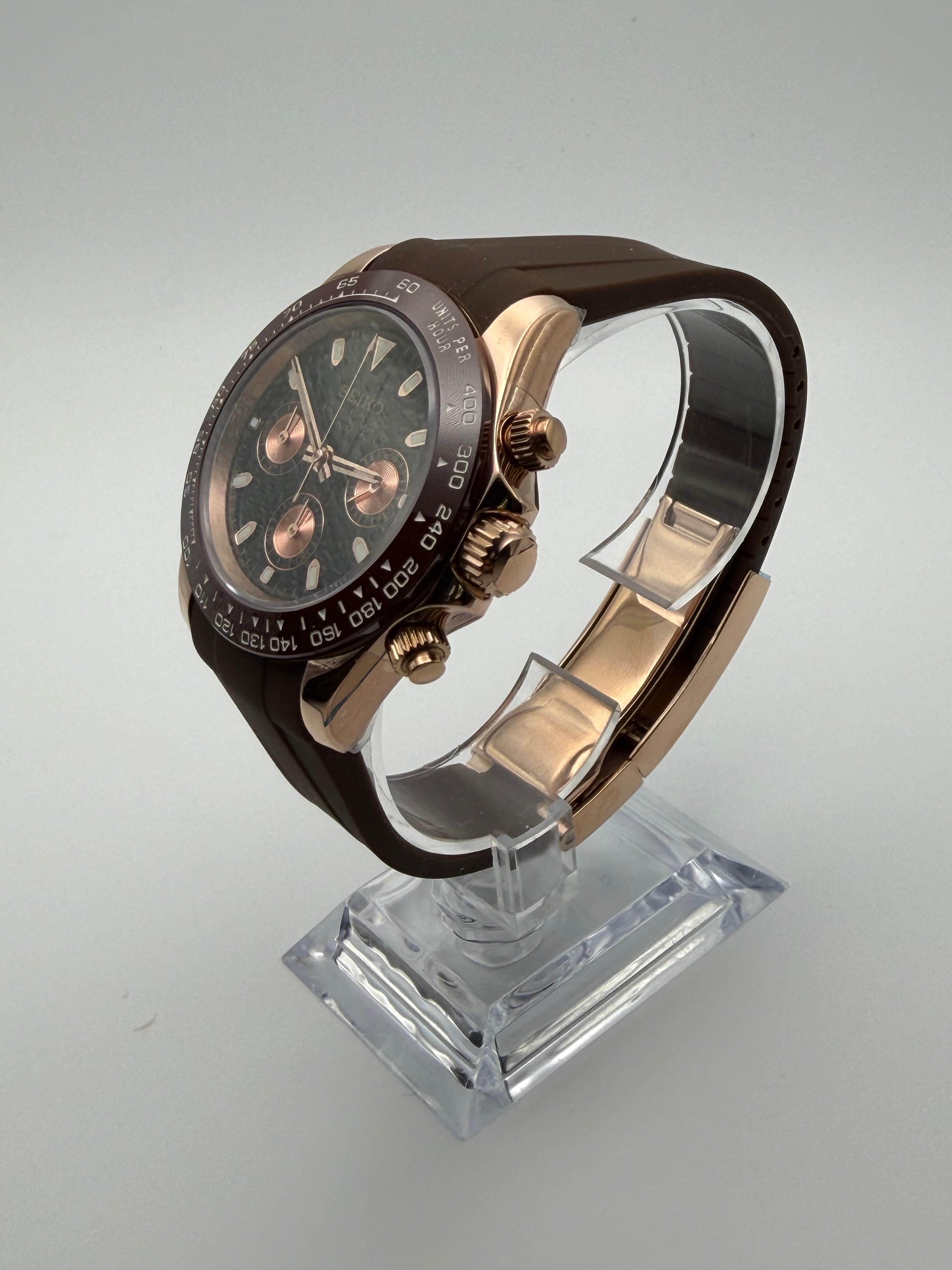 Seiko Daytona Mod Caramel Mocha Black Dial