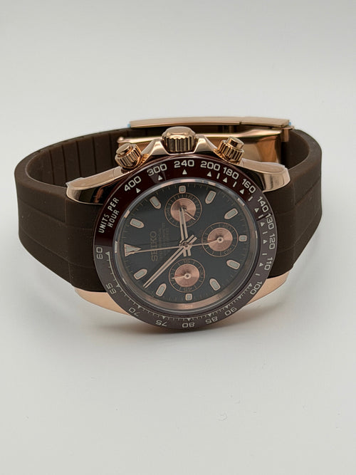 Seiko Daytona Mod Caramel Mocha Black Dial