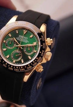 Seiko Daytona Mod Gold Green Dial
