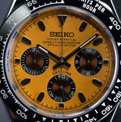 Seiko Daytona Mod Yellow Dial Brown Subdials