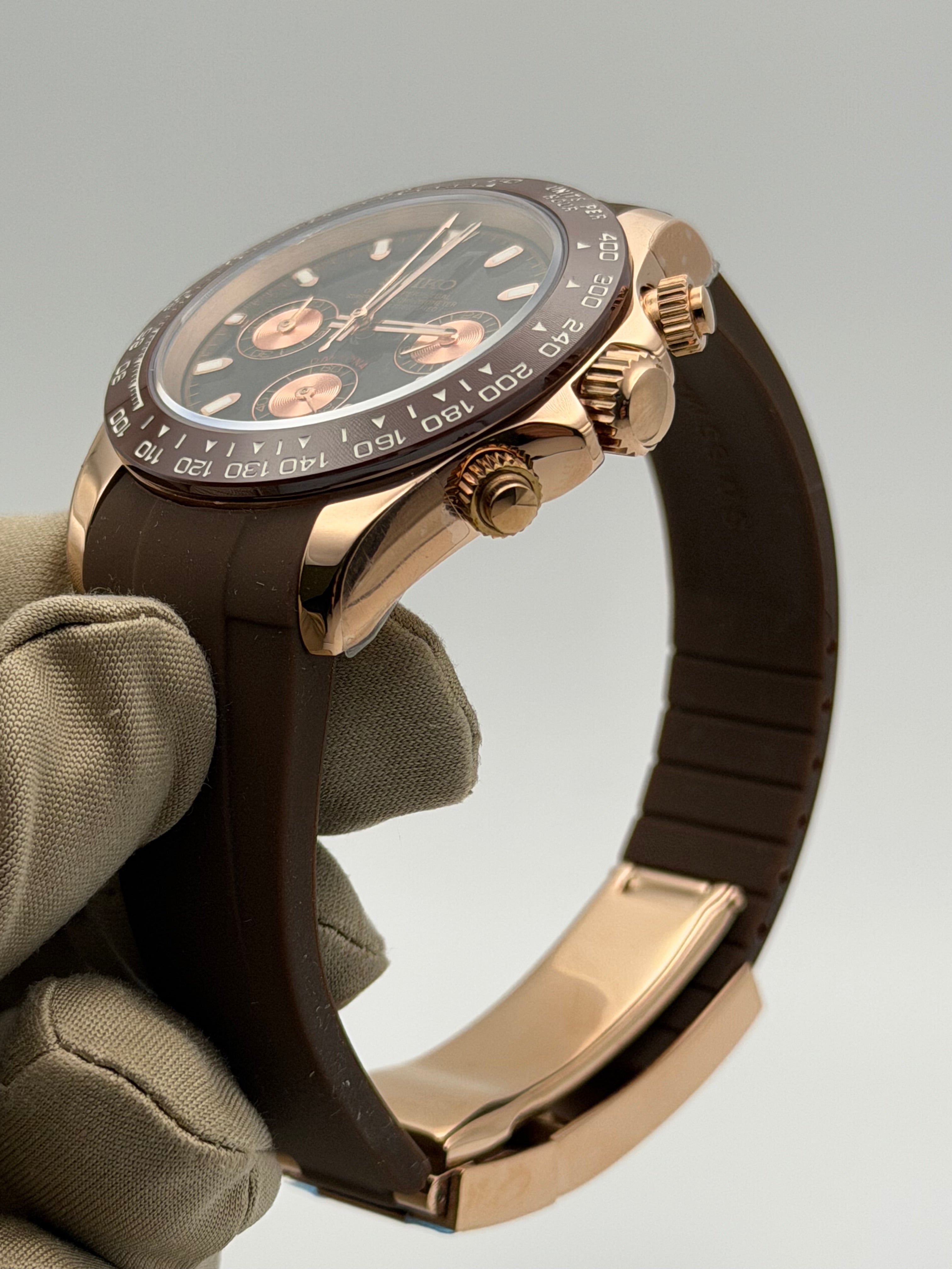 Seiko Daytona Mod Caramel Mocha Black Dial