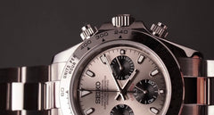 Seiko Daytona Mod Stainless Steel Case White Gold Ghost Dial