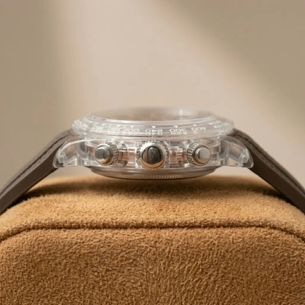 Seiko Daytona Mod Transparent Case Black Dial
