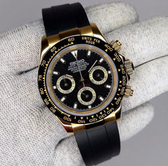 Seiko Daytona Mod Gold Black Dial