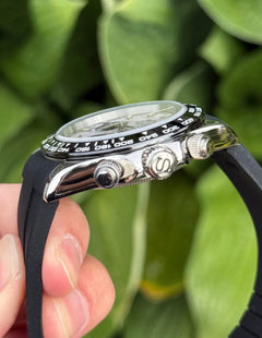 Seiko Daytona Mod Silver Steel Meteorite Dial