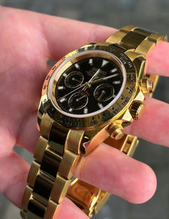 Seiko Daytona Mod Full Gold Case Black Dial