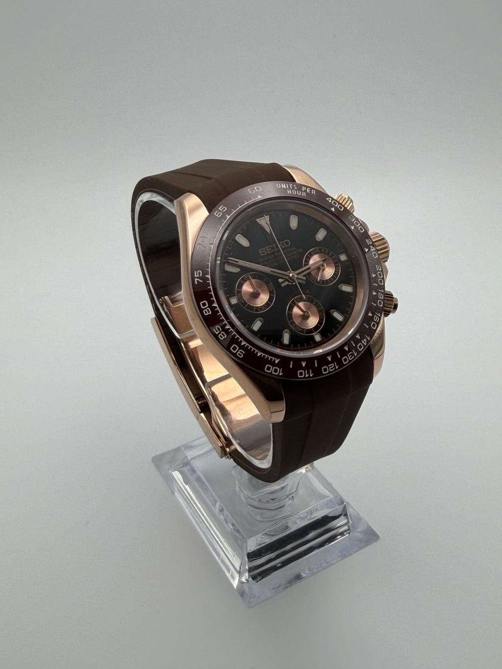 Seiko Daytona Mod Caramel Mocha Black Dial