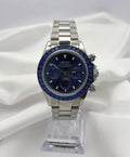 Seiko Daytona Mod Steel Blue Dial Blue Crystal Sapphire Bezel