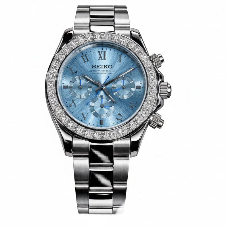 Seiko Mod Daytona Blue Arabic Diamond