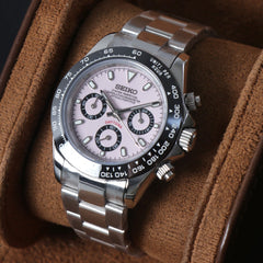 Seiko Daytona Mod Steel Blush Pink Dial