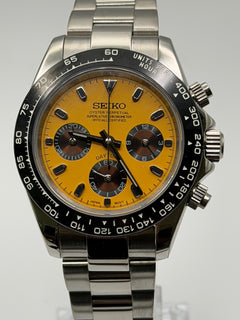 Seiko Daytona Mod Yellow Dial Brown Subdials