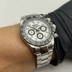 Seiko Mod Daytona Panda + FREE BLACK OYSTERFLEX STRAP