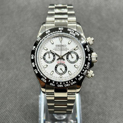 Seiko Mod Daytona Panda + FREE BLACK OYSTERFLEX STRAP