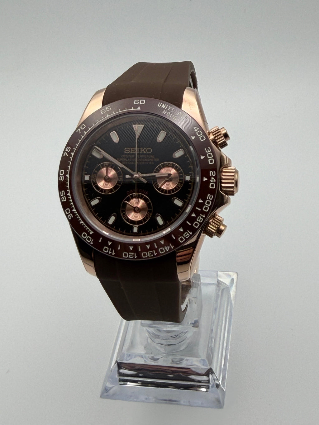 Seiko Daytona Mod Caramel Mocha Black Dial