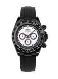 Seiko Daytona Mod All-Black Stainless Steel Case Panda Dial