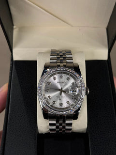 Seiko Mod Datejust Platinum Diamond
