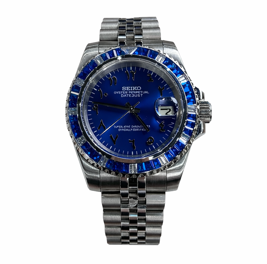 Seiko Mod Datejust Sapphire Blue Diamond Arabic