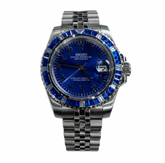 Seiko Mod Datejust Sapphire Blue Diamond Arabic