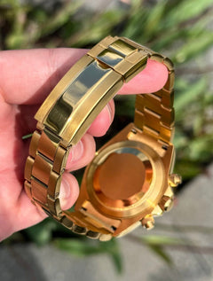 Seiko Daytona Mod Gold Case White Diamond Dial