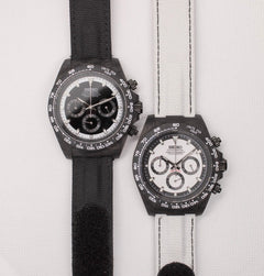 Seiko Daytona Mod Carbon Fibre Case Black and White Dial