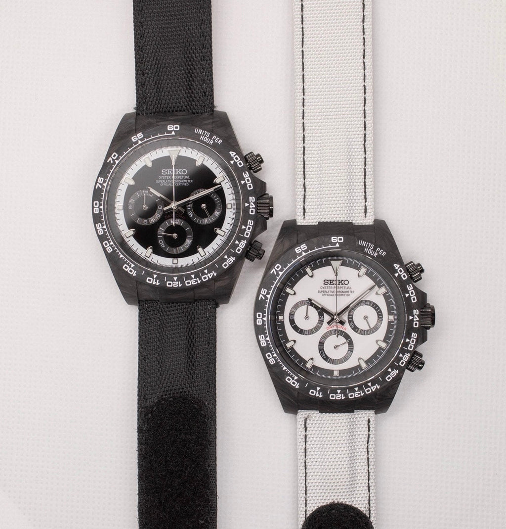 Seiko Daytona Mod Carbon Fiber Case Panda Dial