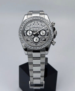 Seiko Daytona Mod Stainless Steel Case Eye of the Tiger Dial