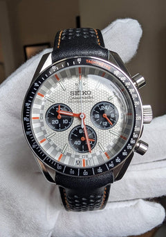 Seiko Mod Speedmaster White Black Orange