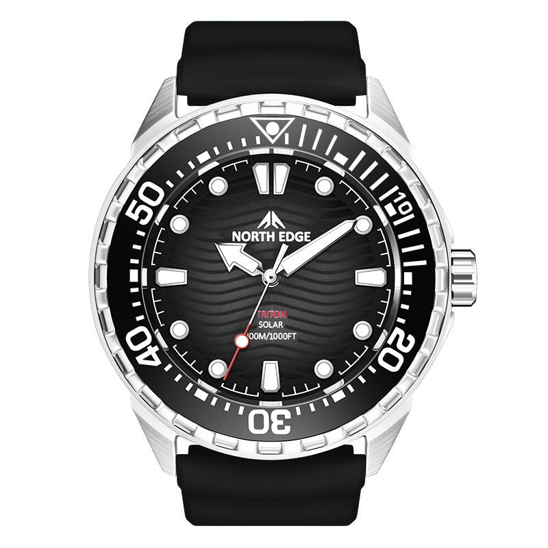 North Edge Stainless Steel Solar Powered Diving Watch