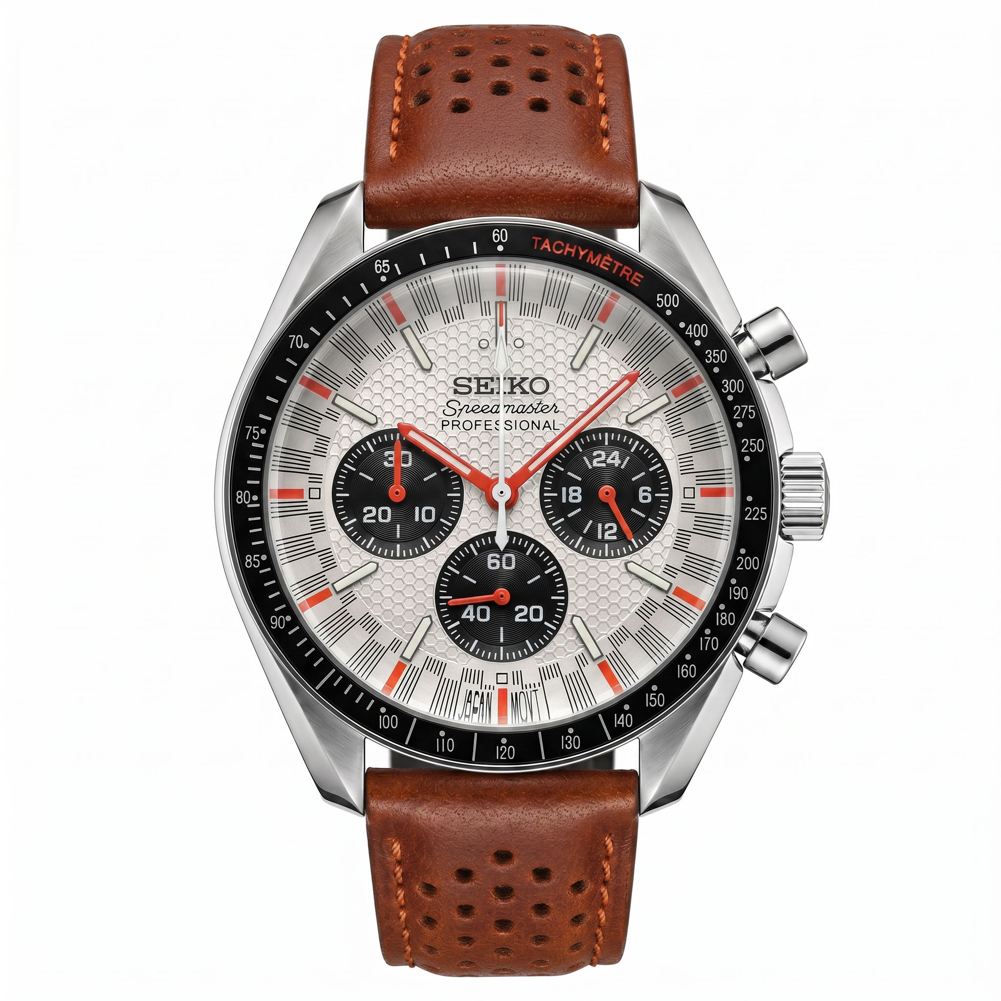 Seiko Mod Speedmaster White Black Orange
