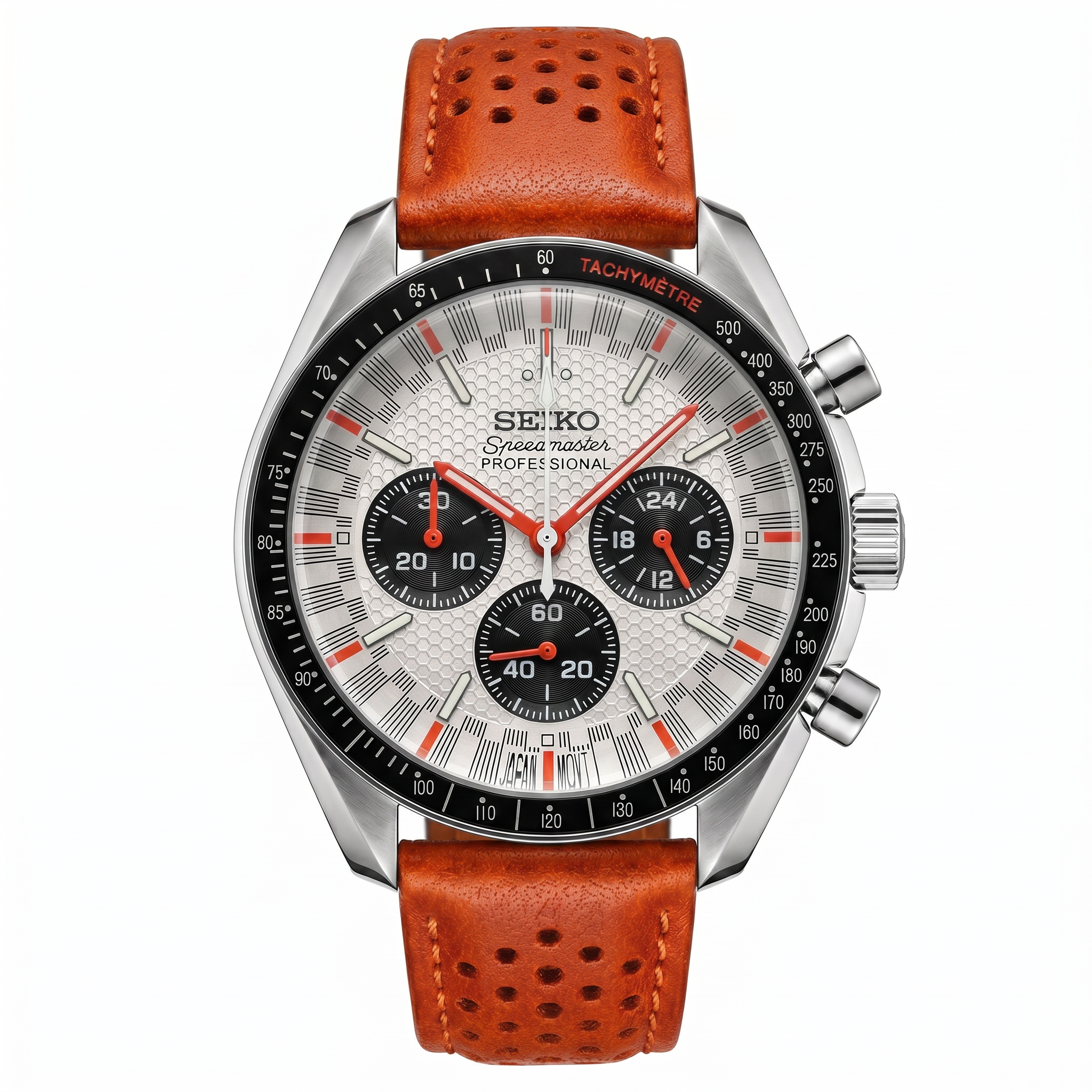Seiko Mod Speedmaster White Black Orange