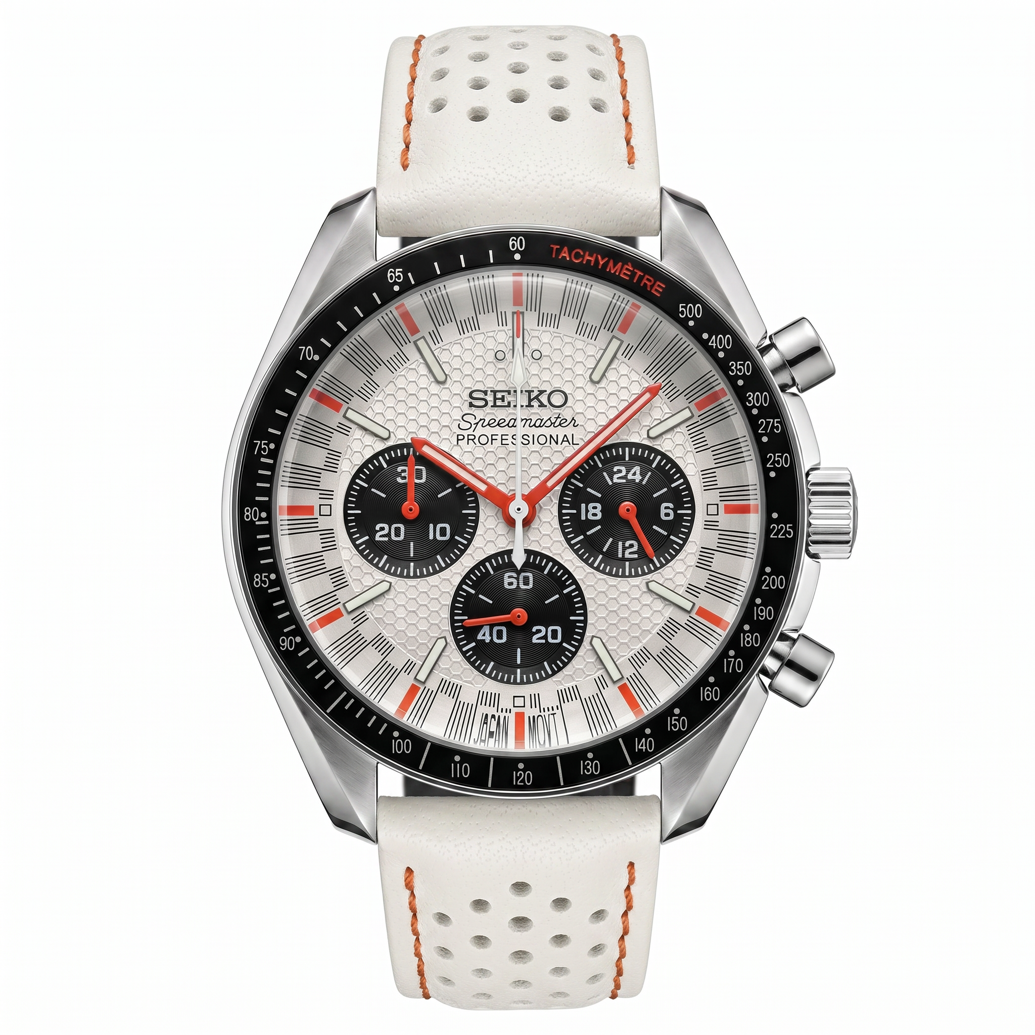 Seiko Mod Speedmaster White Black Orange